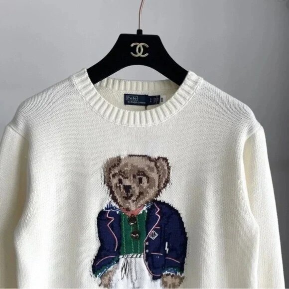 Polo Ralph Lauren White Bear Wool Sweater - Picture 3 of 6